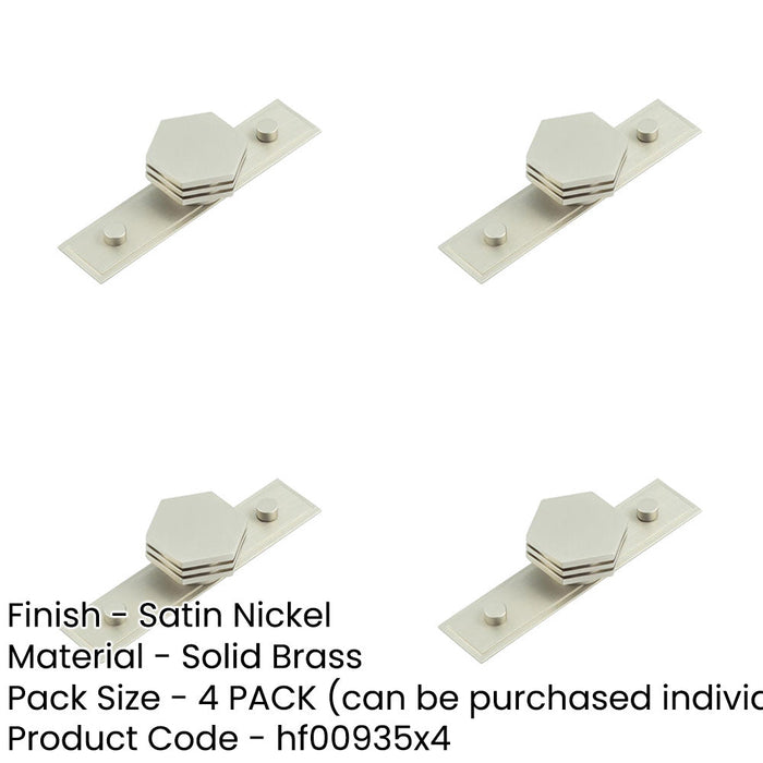 PACK 40mm Stepped Satin Nickel Cupboard Knob Modern Interiors Kitchen Cabinet Knob-1