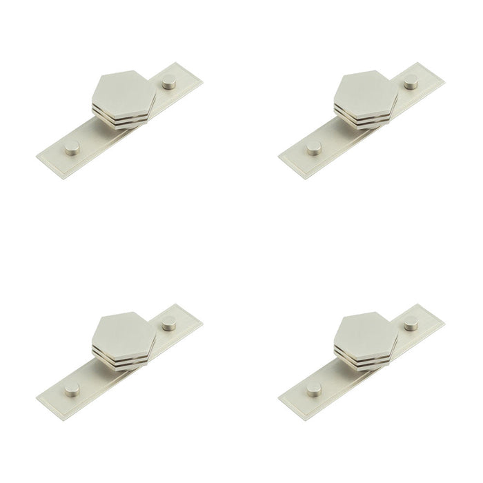 PACK 40mm Stepped Satin Nickel Cupboard Knob Modern Interiors Kitchen Cabinet Knob