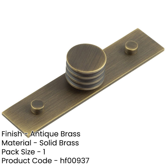30mm Antique Brass Cupboard Knob with Grooved Design Kitchen Cabinet Knob-1