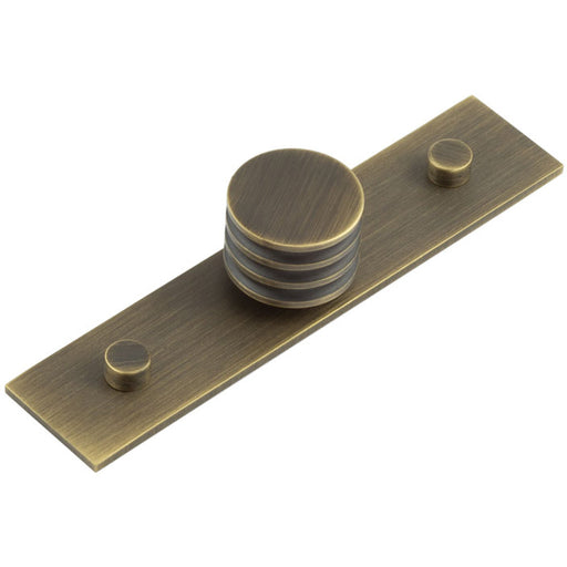 30mm Antique Brass Cupboard Knob with Grooved Design Kitchen Cabinet Knob