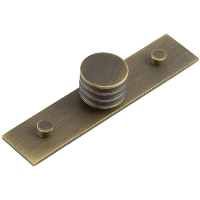 30mm Antique Brass Cupboard Knob with Grooved Design Kitchen Cabinet Knob