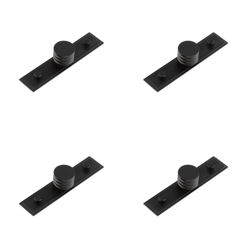 PACK Elegant 30mm Stepped Matt Black Cupboard Knob Stylish Interiors Kitchen Cabinet Knob