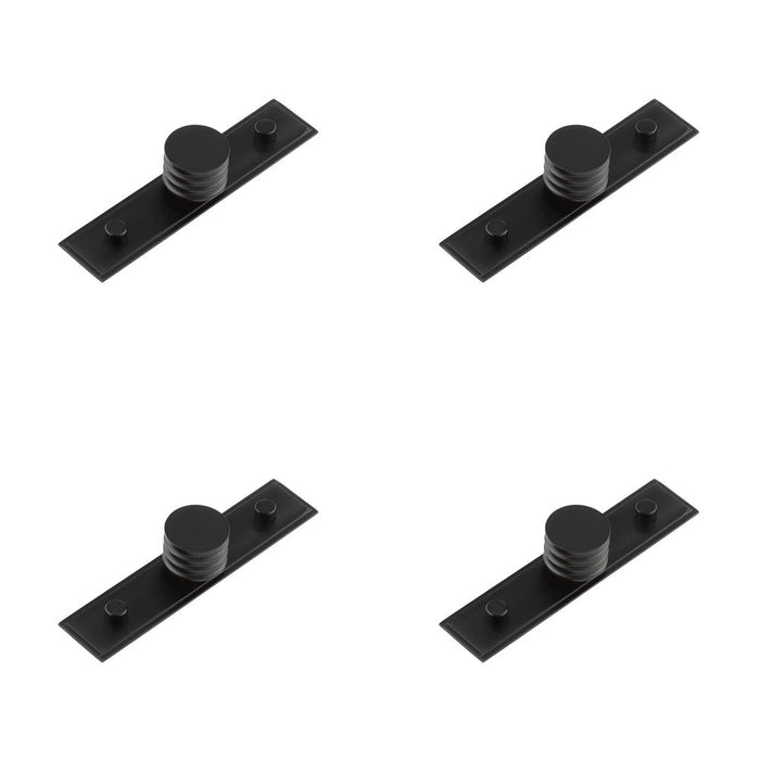 PACK Elegant 30mm Stepped Matt Black Cupboard Knob Stylish Interiors Kitchen Cabinet Knob