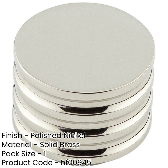 Elegant 30mm Polished Nickel Cupboard Knob Stylish Interiors Kitchen Cabinet Knob-1