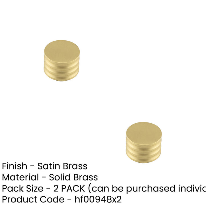 PACK Elegant 30mm Satin Brass Cupboard Knob with Unique Grooved Design Kitchen Cabinet Knob (1)-1