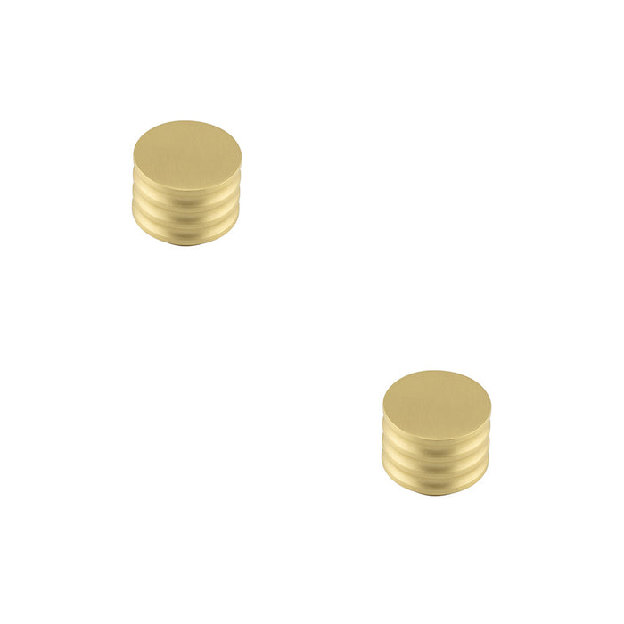 PACK Elegant 30mm Satin Brass Cupboard Knob with Unique Grooved Design Kitchen Cabinet Knob (1)