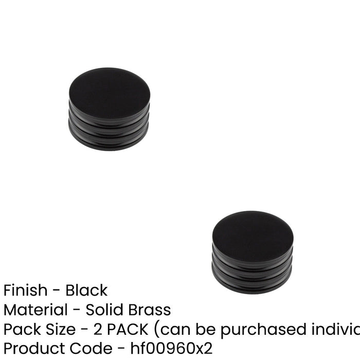 PACK Elegant 40mm Black Grooved Cupboard Knob Room Kitchen Cabinet Knob (1)-1