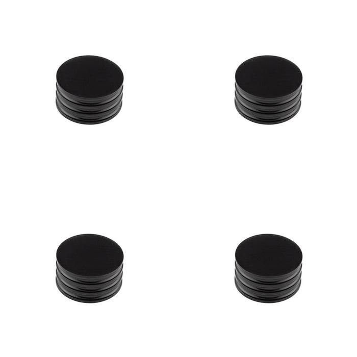 PACK Elegant 40mm Black Grooved Cupboard Knob Room Kitchen Cabinet Knob