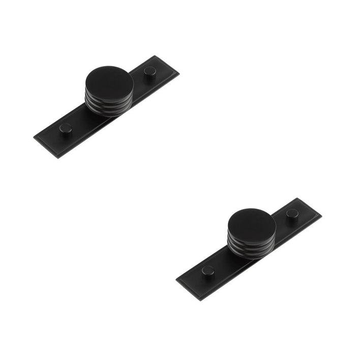 PACK Elegant 40mm Stepped Matt Black Cupboard Knob Stylish Interiors Kitchen Cabinet Knob (1)