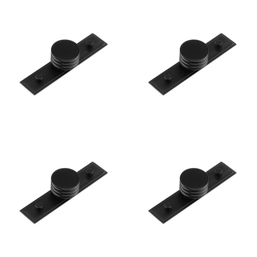 PACK Elegant 40mm Stepped Matt Black Cupboard Knob Stylish Interiors Kitchen Cabinet Knob