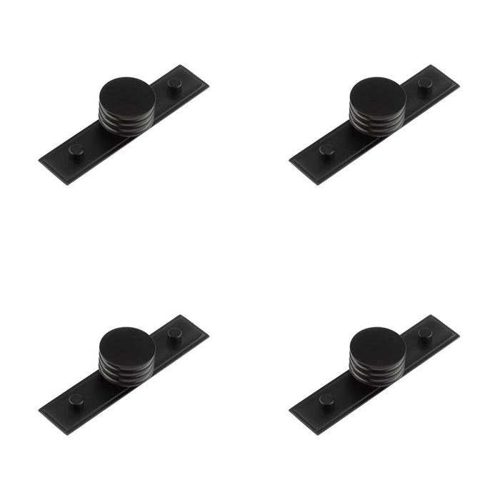 PACK Elegant 40mm Stepped Matt Black Cupboard Knob Stylish Interiors Kitchen Cabinet Knob