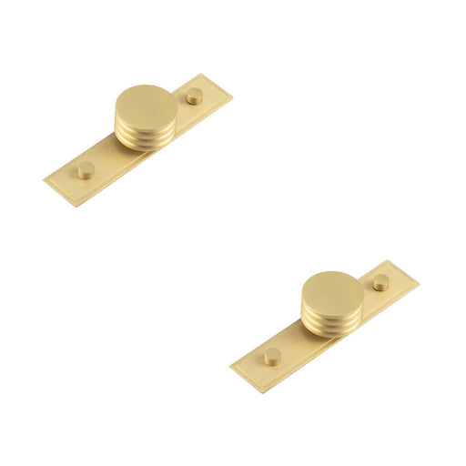 PACK Elegant 40mm Stepped Satin Brass Cupboard Knob Home Decor Kitchen Cabinet Knob (1)