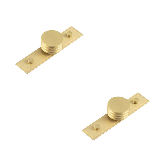 PACK Elegant 40mm Stepped Satin Brass Cupboard Knob Home Decor Kitchen Cabinet Knob (1)