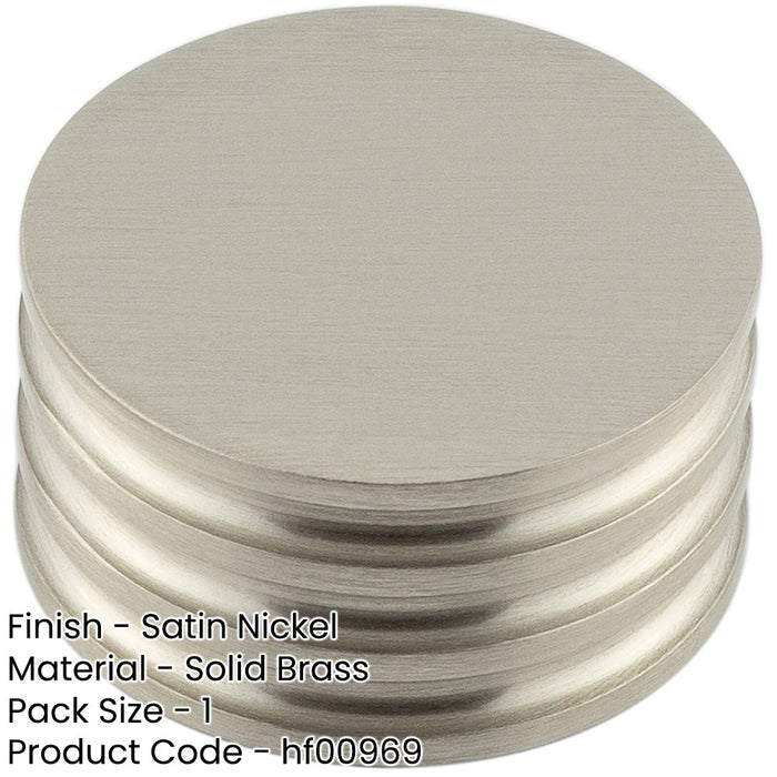 Elegant Solid Brass Cupboard Knob Satin Nickel Finish 40mm Size Kitchen Cabinet Knob-1
