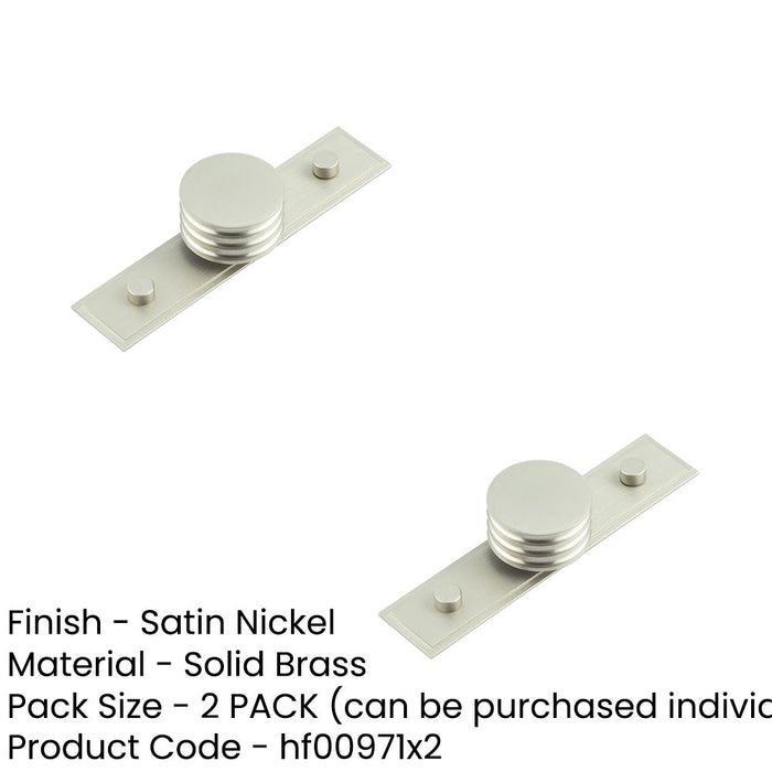 PACK Elegant 40mm Satin Nickel Cupboard Knob Stylish Interiors Kitchen Cabinet Knob (3)-1