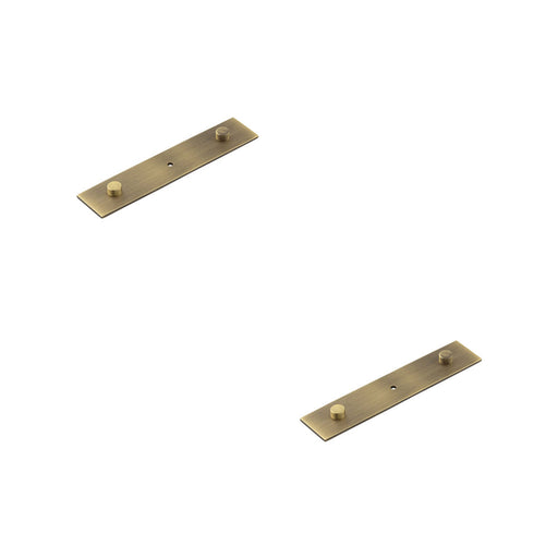 PACK Elegant Antique Brass Backplate Cupboard Knob 140x30mm Kitchen Cabinet Knob (2)