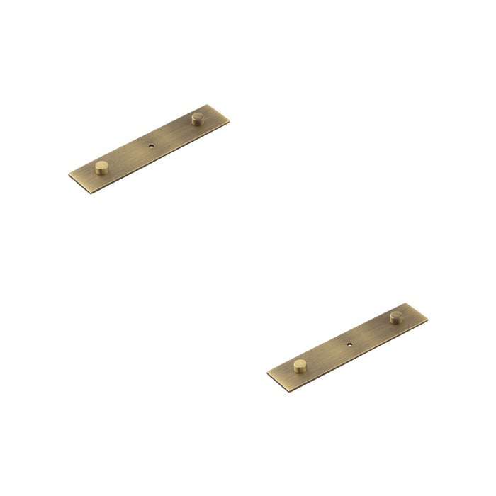 PACK Elegant Antique Brass Backplate Cupboard Knob 140x30mm Kitchen Cabinet Knob (2)