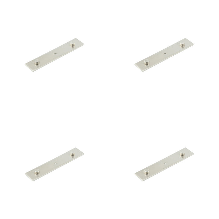 PACK Elegant Satin Nickel Backplate Cupboard Knob 140x30mm Kitchen Cabinet Knob