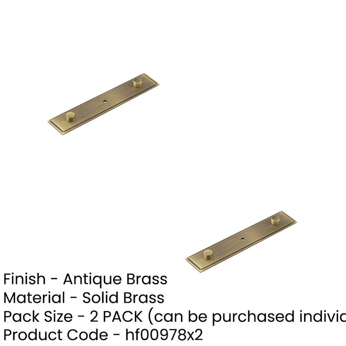 PACK Elegant Antique Brass Backplate Cupboard Knob 140x30mm Kitchen Cabinet Knob (3)-1