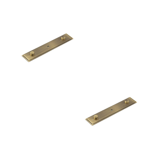 PACK Elegant Antique Brass Backplate Cupboard Knob 140x30mm Kitchen Cabinet Knob (3)