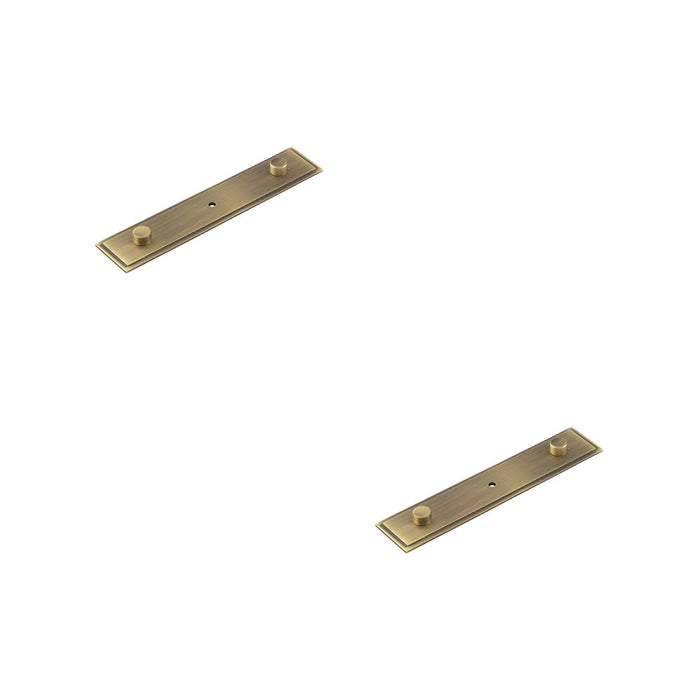 PACK Elegant Antique Brass Backplate Cupboard Knob 140x30mm Kitchen Cabinet Knob (3)