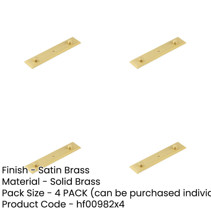 PACK Elegant Satin Brass Backplate Cupboard Knob 140x30mm Kitchen Cabinet Knob-1