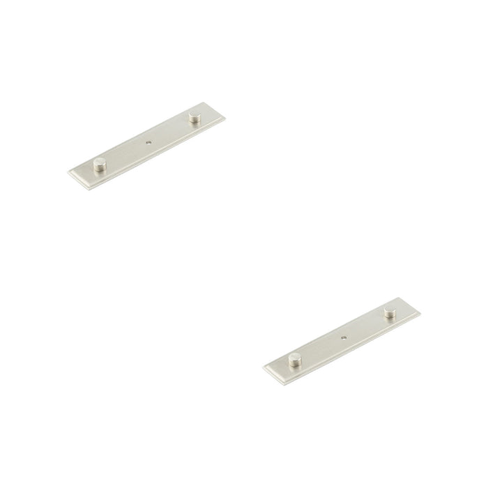 PACK Elegant Satin Nickel Backplate Cupboard Knob 140x30mm Kitchen Cabinet Knob (3)