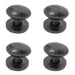 PACK Elegant 38mm Black Oval Cupboard Knob Stylish Interiors Kitchen Cabinet Knob