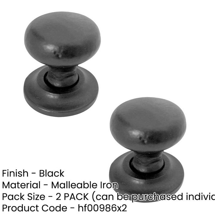 PACK Elegant 32mm Black Round Cupboard Knob Timeless Decor Kitchen Cabinet Knob (1)-1