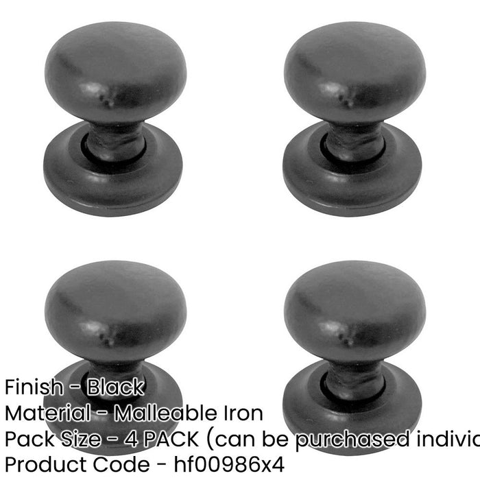 PACK Elegant 32mm Black Round Cupboard Knob Timeless Decor Kitchen Cabinet Knob-1