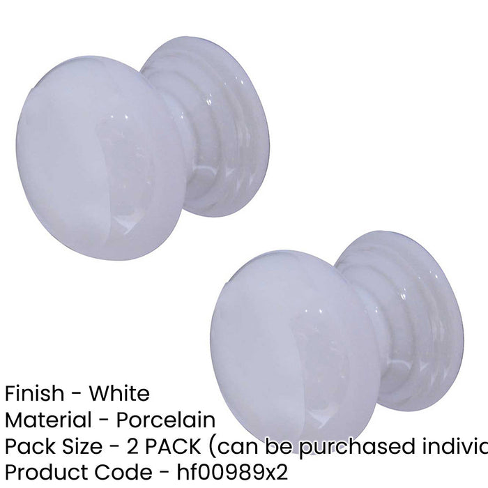 PACK Elegant 33mm White Porcelain Cupboard Knob Timeless Kitchen Design Kitchen Cabinet Knob (1)-1