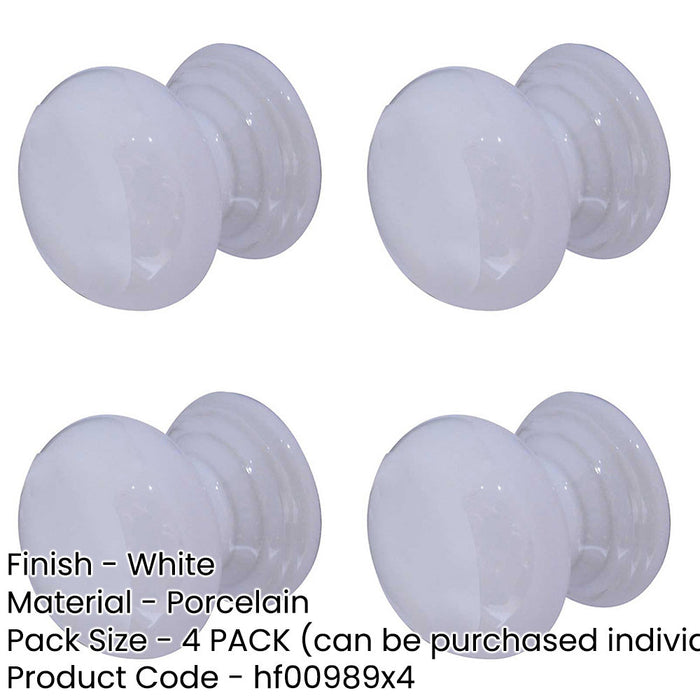 PACK Elegant 33mm White Porcelain Cupboard Knob Timeless Kitchen Design Kitchen Cabinet Knob-1