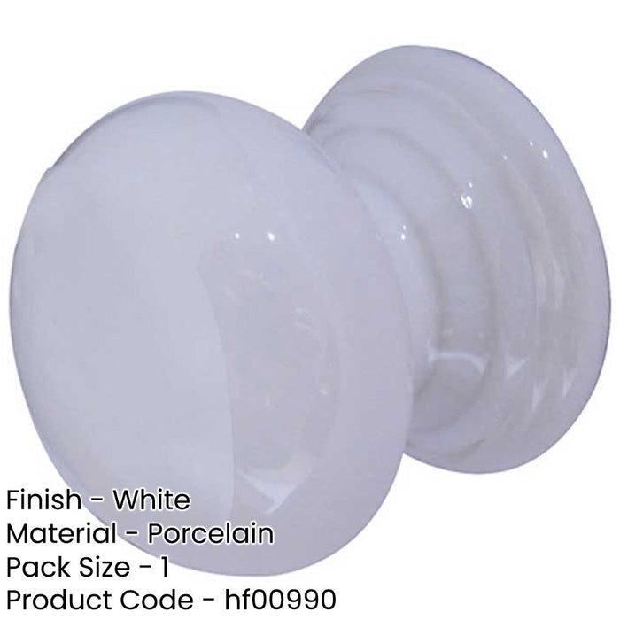 Elegant 50mm White Porcelain Cupboard Knob Classic Style Kitchen Cabinet Knob-1