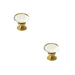 PACK Elegant Oval Glass Cupboard Knob Polished Brass Finish 41x26mm Kitchen Cabinet Knob (1)