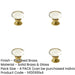 PACK Elegant Oval Glass Cupboard Knob Polished Brass Finish 41x26mm Kitchen Cabinet Knob-1
