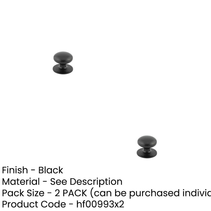 PACK Elegant 32mm Traditional Black Cupboard Knob Cabinets Kitchen Cabinet Knob (1)-1