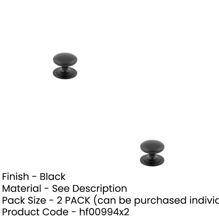 PACK Stylish 38mm Traditional Black Cupboard Knob Cabinets Kitchen Cabinet Knob (1)-1