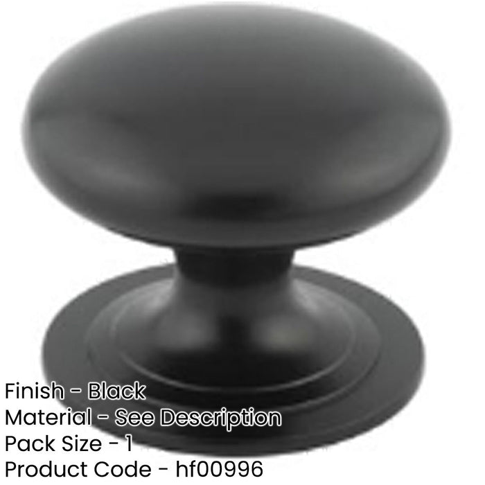 Elegant Traditional Black Cupboard Knob 50mm Diameter Kitchen Cabinet Knob-1