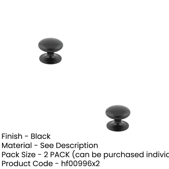 PACK Elegant Traditional Black Cupboard Knob 50mm Diameter Kitchen Cabinet Knob (1)-1