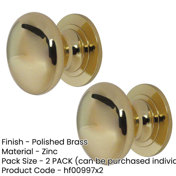 PACK Premium 25mm Polished Brass Cupboard Knob Elegant Interiors Kitchen Cabinet Knob (1)-1