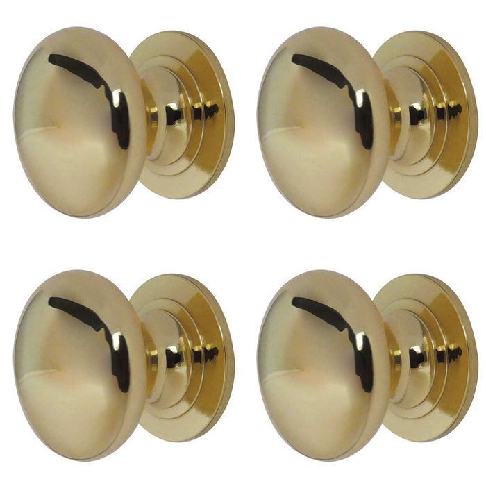 PACK Premium 25mm Polished Brass Cupboard Knob Elegant Interiors Kitchen Cabinet Knob