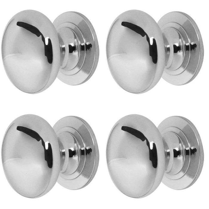 PACK High-Quality Traditional Cupboard Knob 25mm Polished Chrome Finish Kitchen Cabinet Knob