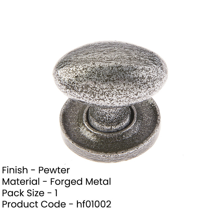 Elegant Oval Cupboard Knob Pewter Finish, 27x36mm Kitchen Cabinet Knob-1
