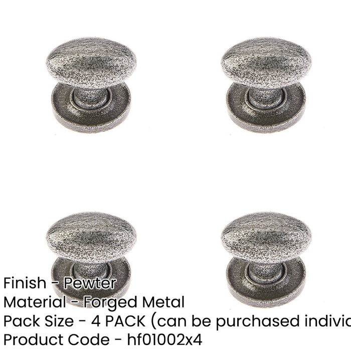 PACK Elegant Oval Cupboard Knob Pewter Finish, 27x36mm Kitchen Cabinet Knob-1