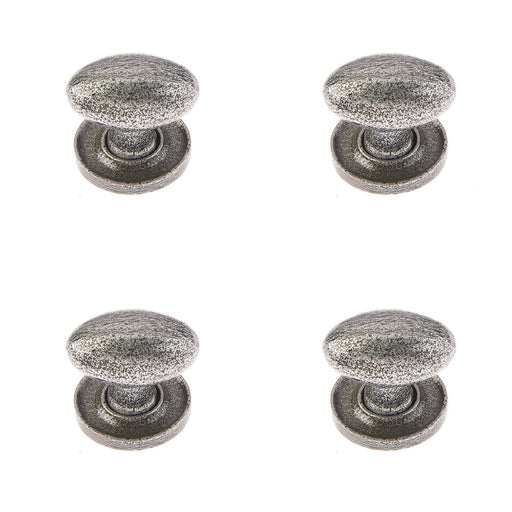 PACK Elegant Oval Cupboard Knob Pewter Finish, 27x36mm Kitchen Cabinet Knob