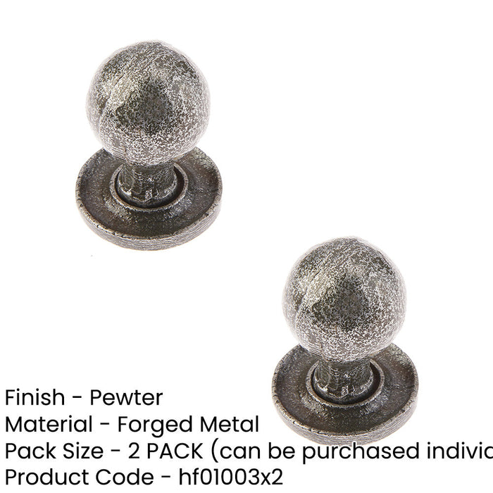 PACK Premium Round Cupboard Knob Pewter Finish 27x39mm Kitchen Cabinet Knob (1)-1