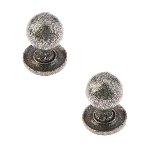 PACK Premium Round Cupboard Knob Pewter Finish 27x39mm Kitchen Cabinet Knob (1)