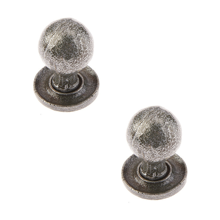 PACK Premium Round Cupboard Knob Pewter Finish 27x39mm Kitchen Cabinet Knob (1)