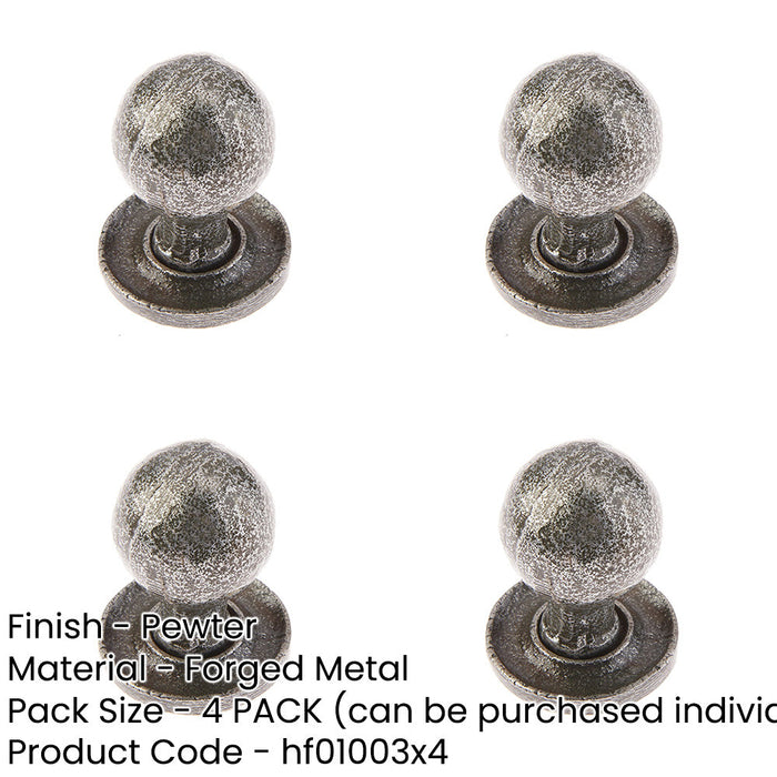 PACK Premium Round Cupboard Knob Pewter Finish 27x39mm Kitchen Cabinet Knob-1