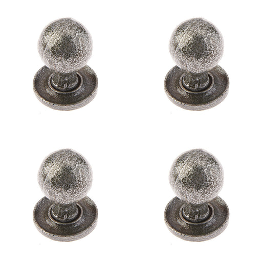 PACK Premium Round Cupboard Knob Pewter Finish 27x39mm Kitchen Cabinet Knob